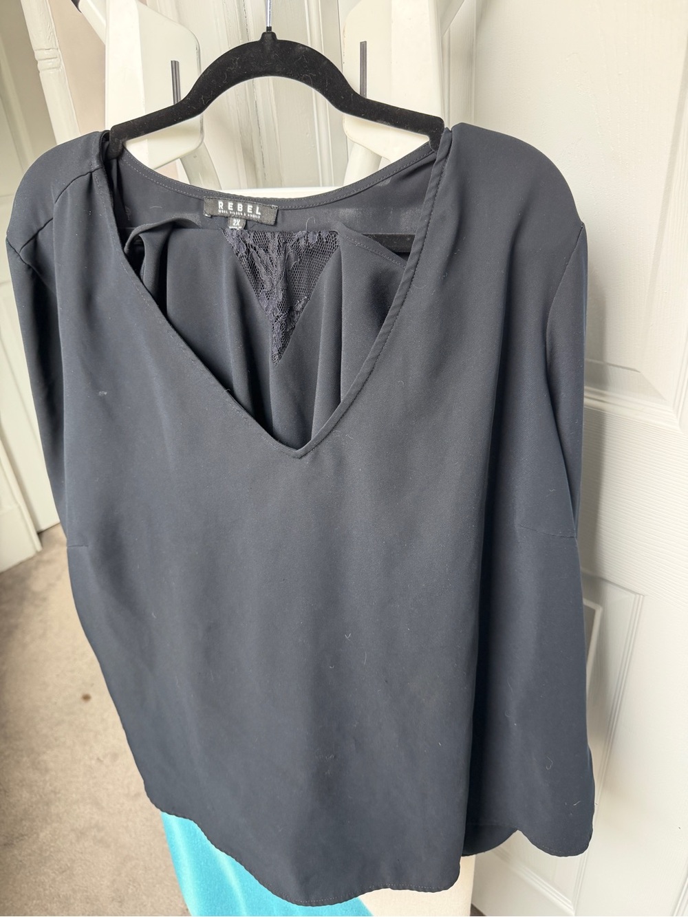 Rebel Wilson x Angel Layered Black Lace Top — Size 2X
